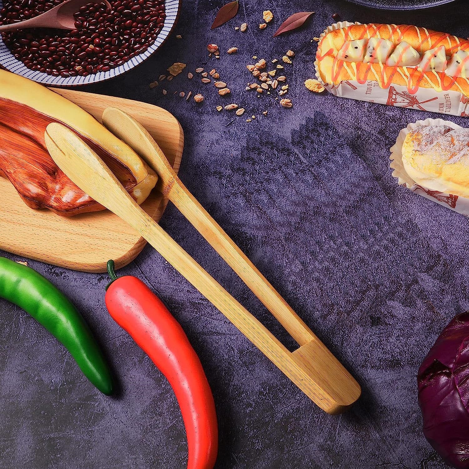 Bamboo Toaster Tongs 11.8" β Heat-Resistant Eco-Friendly Kitchen Tool