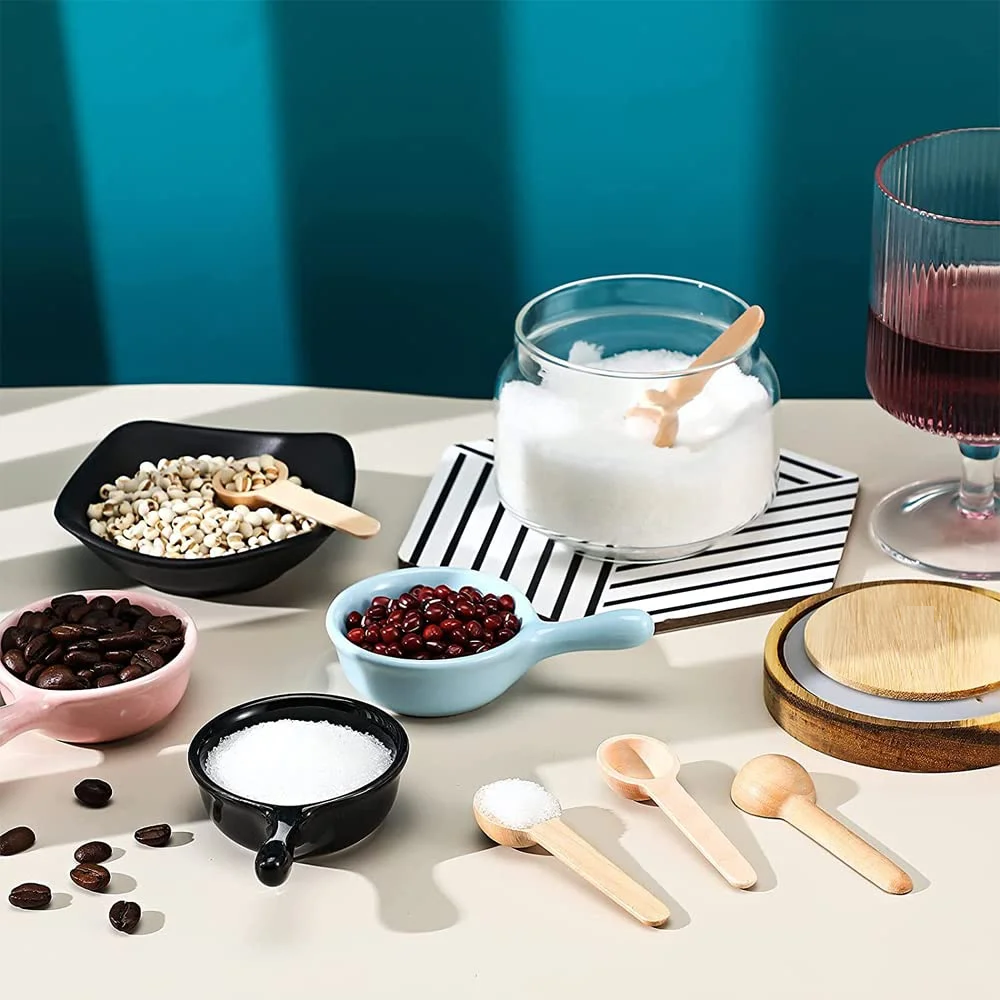 Mini Wooden Spoons Set (6-Pack) β Natural Scoops for Spices, Salt, Coffee & Bath Jars