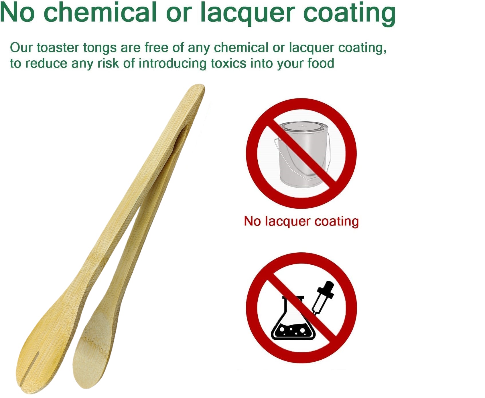 Bamboo Toaster Tongs 11.8" β Heat-Resistant Eco-Friendly Kitchen Tool