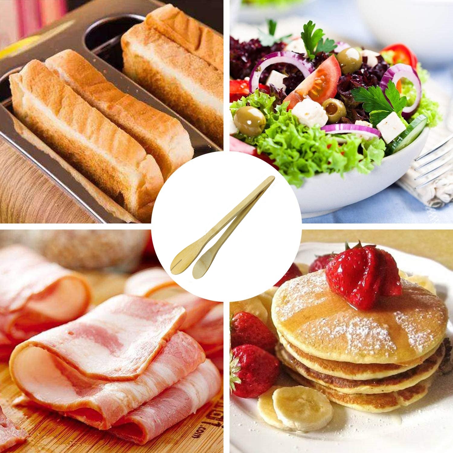 Bamboo Toaster Tongs 11.8" β Heat-Resistant Eco-Friendly Kitchen Tool