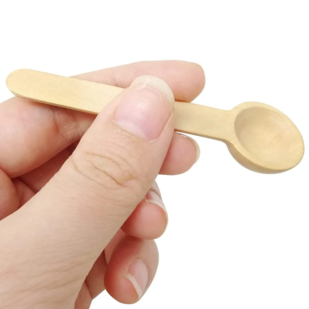 Mini Wooden Spoons Set (6-Pack) β Natural Scoops for Spices, Salt, Coffee & Bath Jars