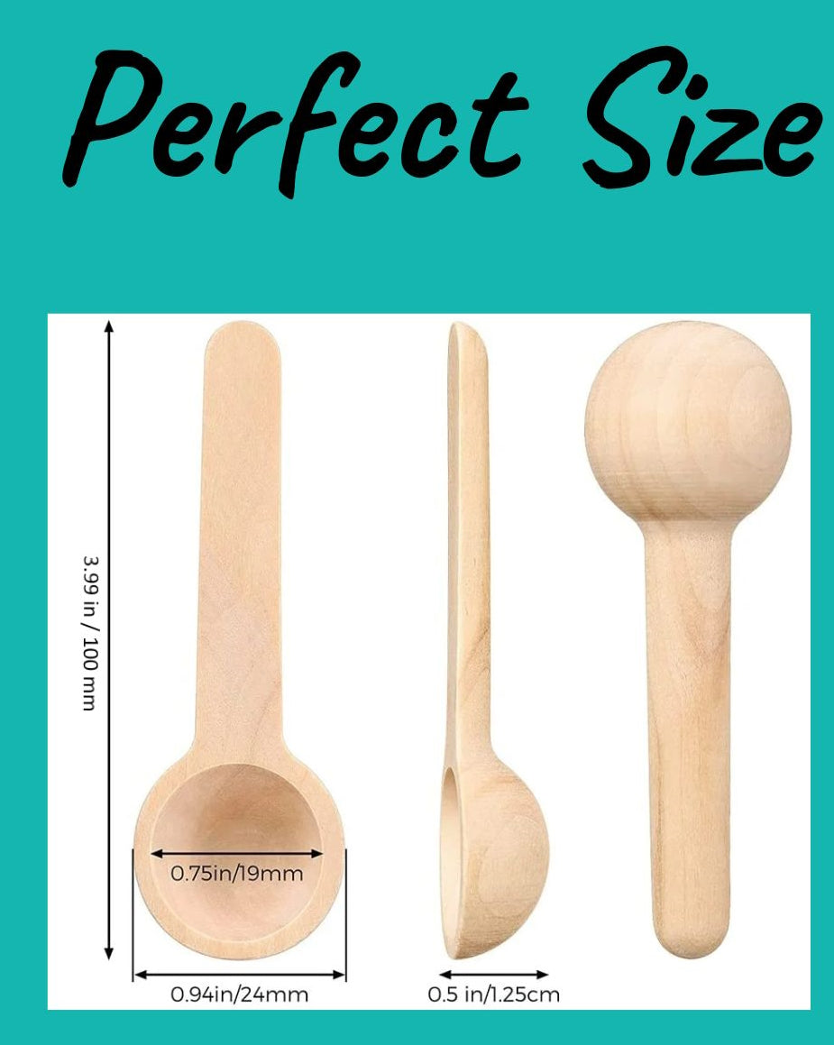 Mini Wooden Spoons Set (6-Pack) β Natural Scoops for Spices, Salt, Coffee & Bath Jars