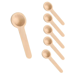 Mini Wooden Spoons Set (6-Pack) – Natural Scoops for Spices, Salt, Coffee & Bath Jars