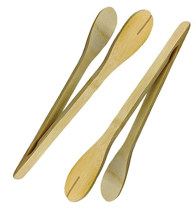 Bamboo Toaster Tongs 11.8" – Heat-Resistant Eco-Friendly Kitchen Tool