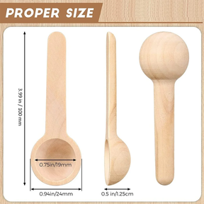 Mini Wooden Spoons Set (6-Pack) – Natural Scoops for Spices, Salt, Coffee & Bath Jars