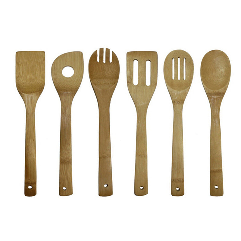 6-Piece Bamboo Spatula & Spoon Set | Non-Stick Cooking Utensils for Kitchen | Eco-Friendly and Heat-Resistant