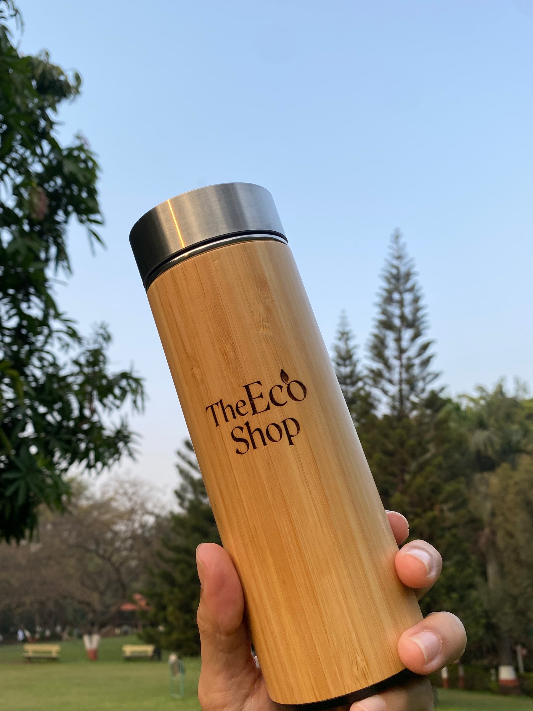 Aranya Bamboo 450 ML Thermoflask – Eco-Friendly Insulated Water Bottle | Sustainable Travel Flask | Plastic-Free Biodegradable Flask | Made from Ancient Indian Forest Bamboo