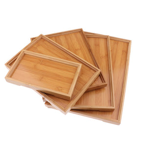 Bamboo & Solid Wood Hexagonal Tea Tray | Customizable Binaural Serving Tray for Restaurants, Hotels and Home Use