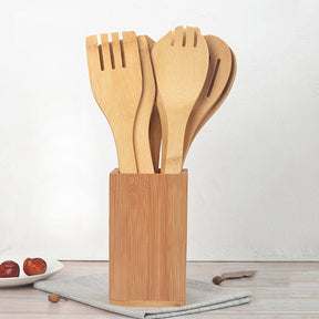 Household Non-Stick Bamboo Spoon & Shovel Set | Eco-Friendly Cooking Utensils for Scratch-Free Cooking